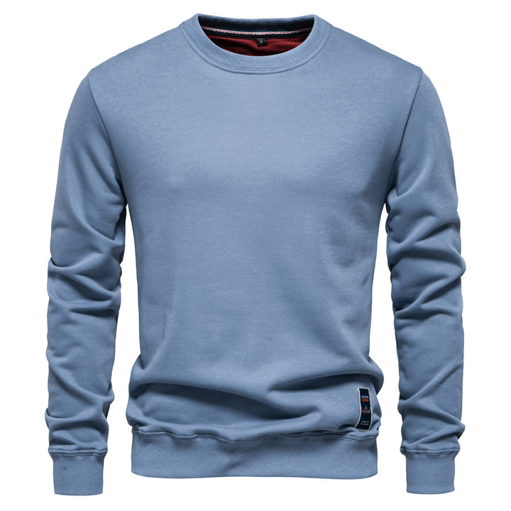 Herre Rundhalset Sweatshirt med blødt inderfor og moderne detaljer Stilla