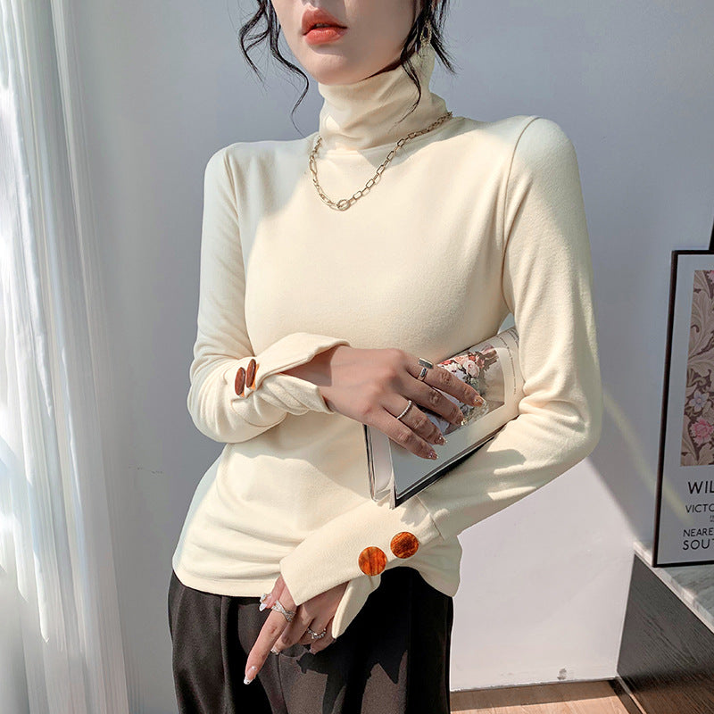Kvinder Langærmet Turtleneck lavet af fint ribbet materiale Stilla