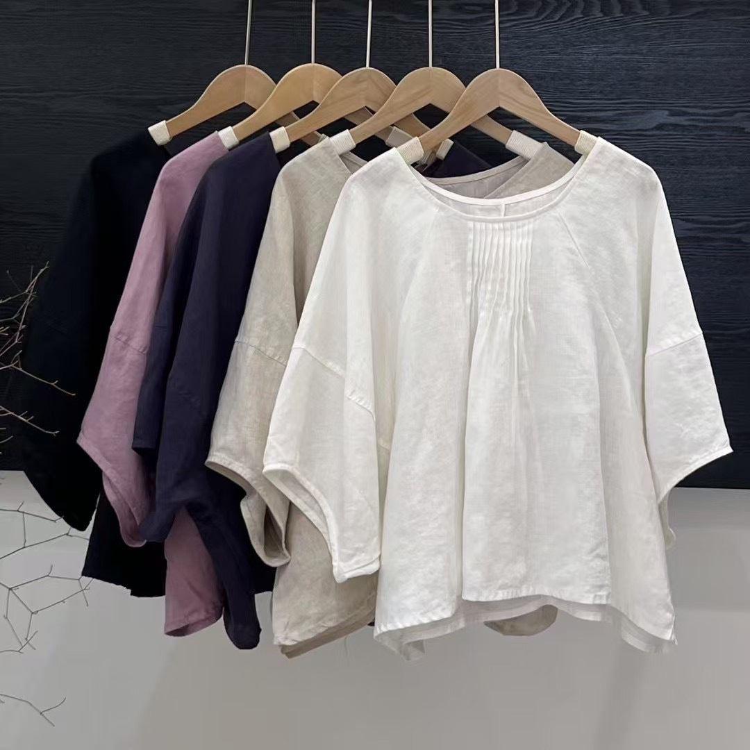 Femme Relaxed Fit Plissé-Tunika-Top Stilla