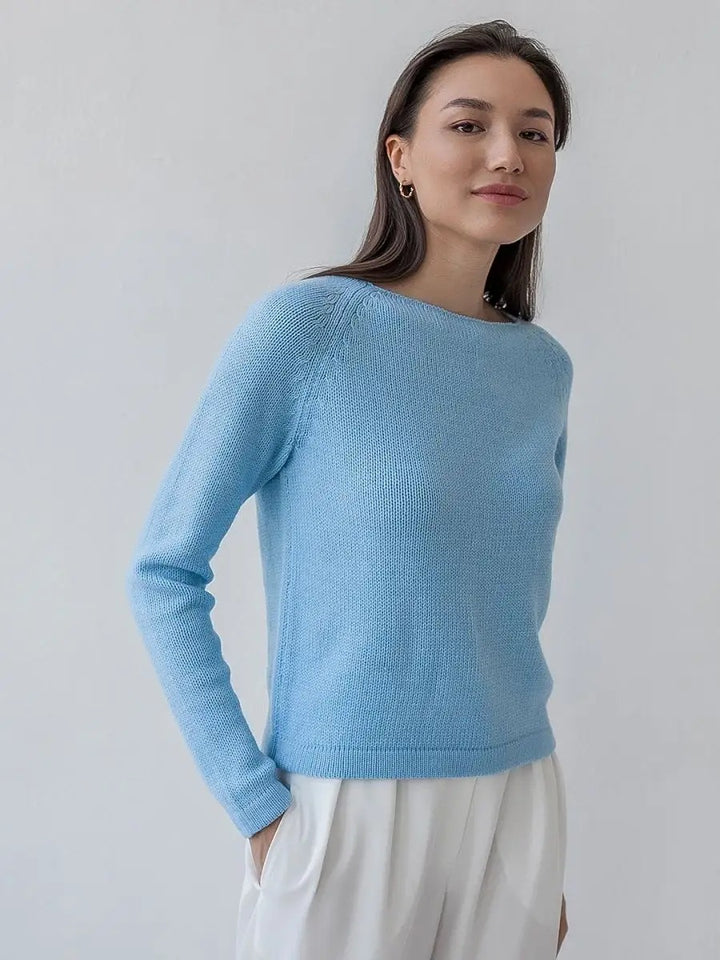 Dame fin strikpullover med struktureret ribdesign og høj krave Stilla