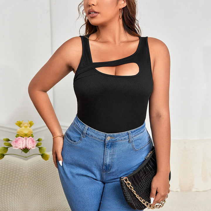 Dame Body med asymmetrisk cut-out og komfortabel slangeprint Skovae