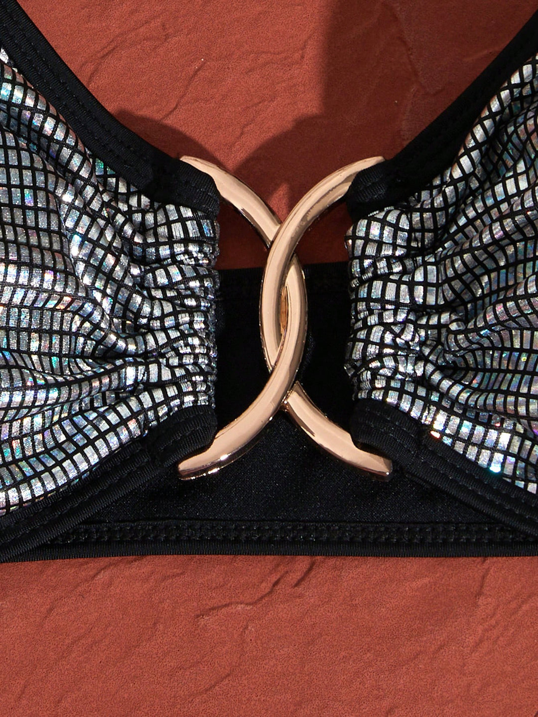 Dame Bikini sæt med glitrende glimmerdesign og justerbare stropper Stilla