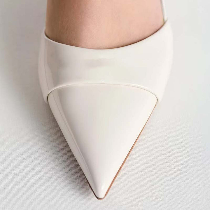 Femme Spids-tå Slingback Hæle med justerbar rem Stilla