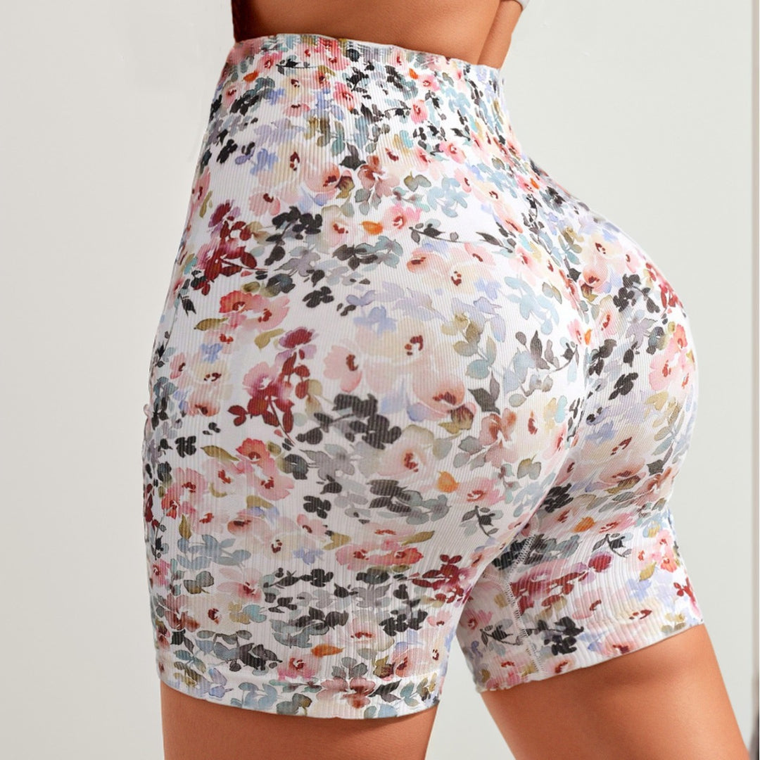 Dame Mikrofiber sportsshorts med blomstermønster Stilla