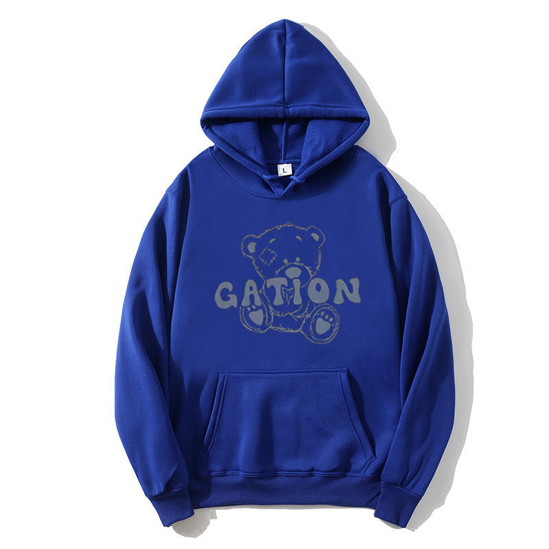 Kvinders hoodie med sødt bjørnemotiv Skovae