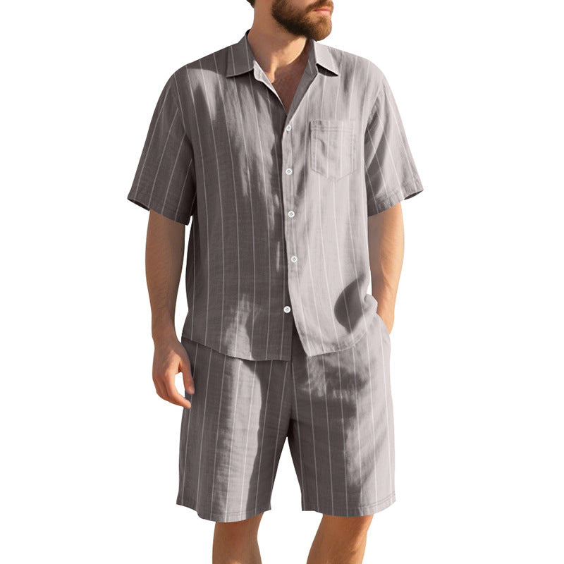 Herre elegant kortærmet skjorte og bermuda-shorts sæt Stilla