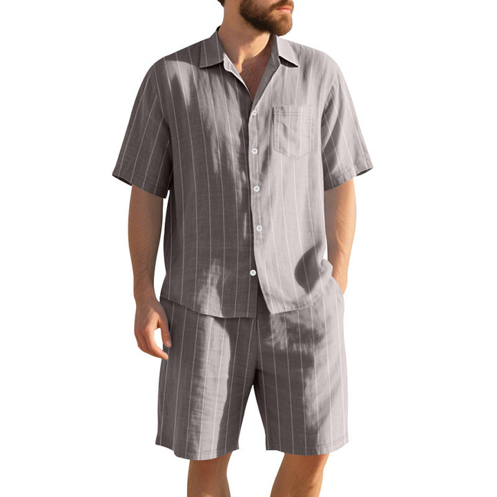 Herre elegant kortærmet skjorte og bermuda-shorts sæt Stilla
