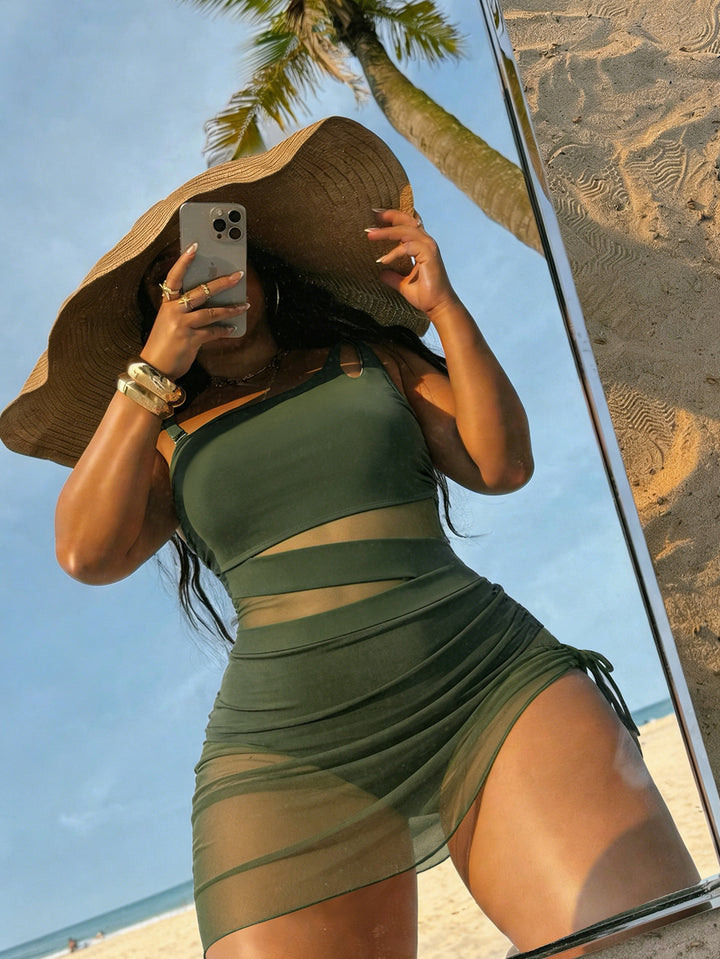 Dame Sporty Badedragt med transparente indsatser Skovae