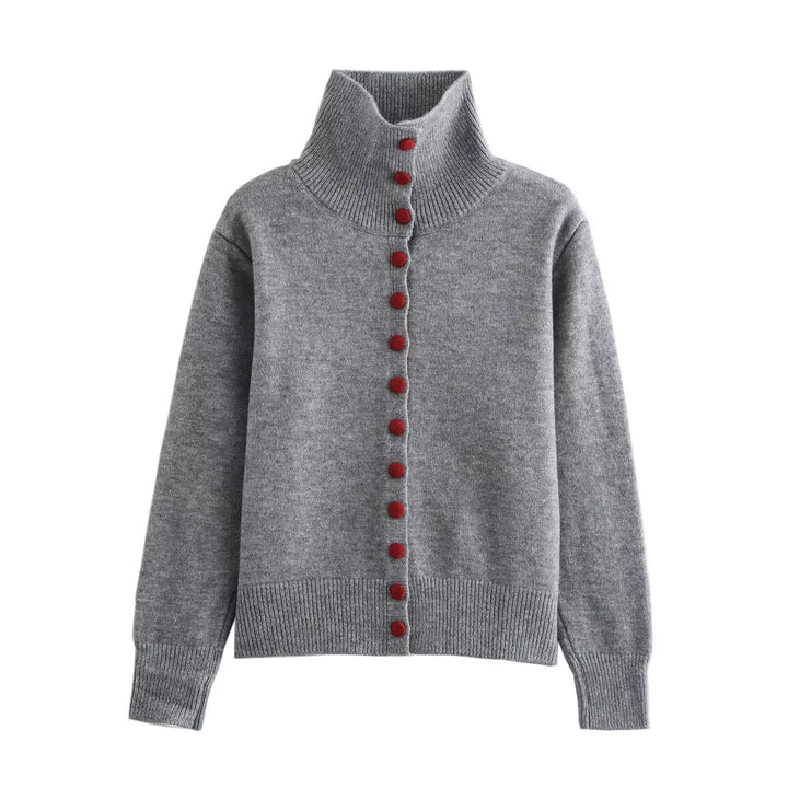 Femme Cozy Knit Cardigan med iøjefaldende knapdetalje Stilla