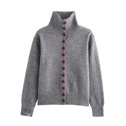 Femme Cozy Knit Cardigan med iøjefaldende knapdetalje Stilla