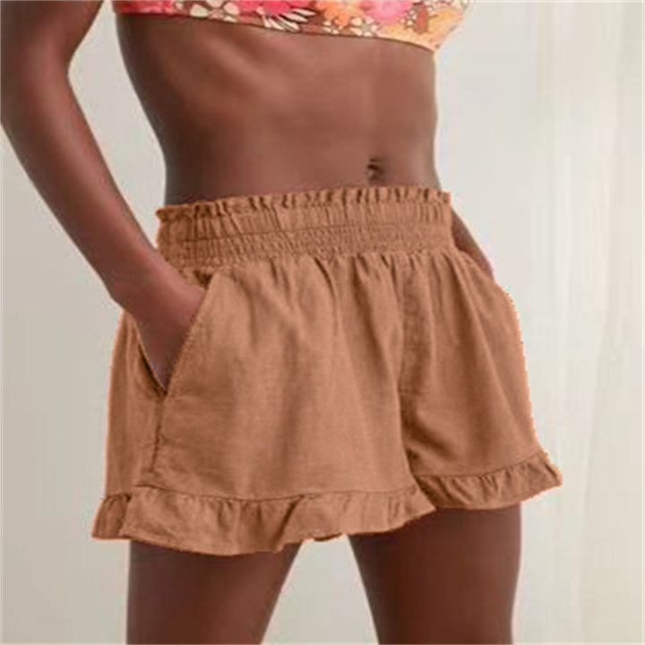 Kvinder Ruffle Hem Freizeitshorts Stilla