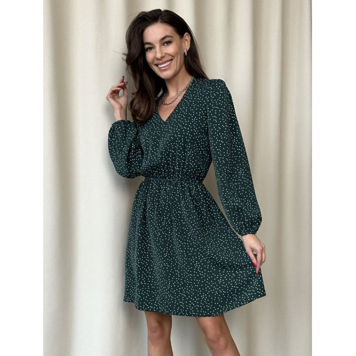 Dame Polka Dot Mini Kjole med brede ærmer Stilla