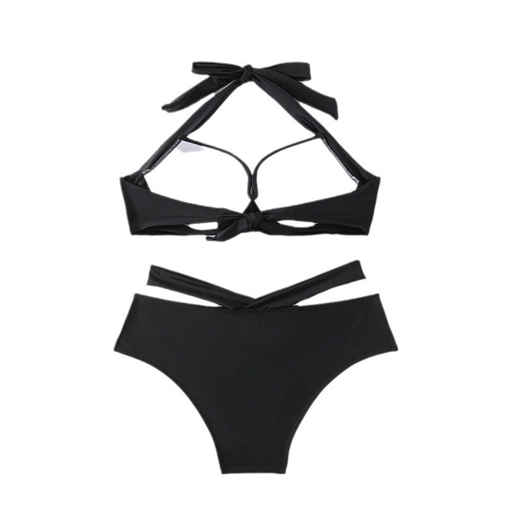 Dame bikini-sæt med flot knude-top og høj talje Stilla