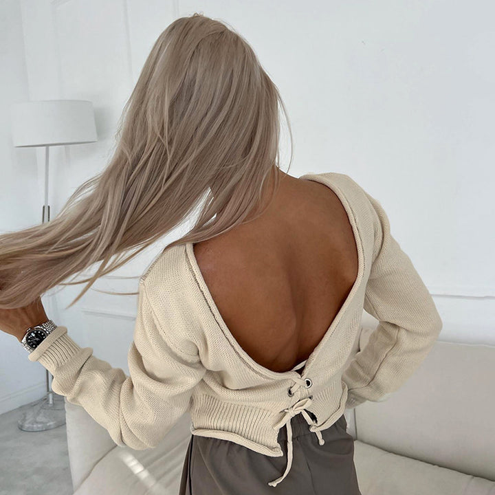 Dame moderne sweater med cropped snit og lange ærmer Stilla