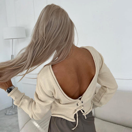 Dame moderne sweater med cropped snit og lange ærmer Stilla