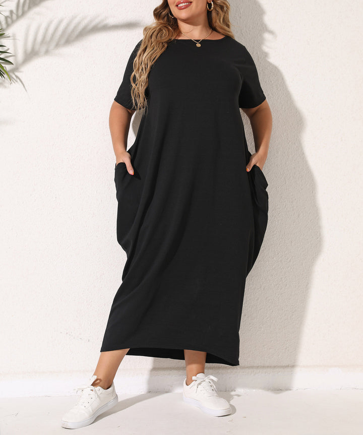 Dame Overstørrelse Casual Maxi Kjole Stilla