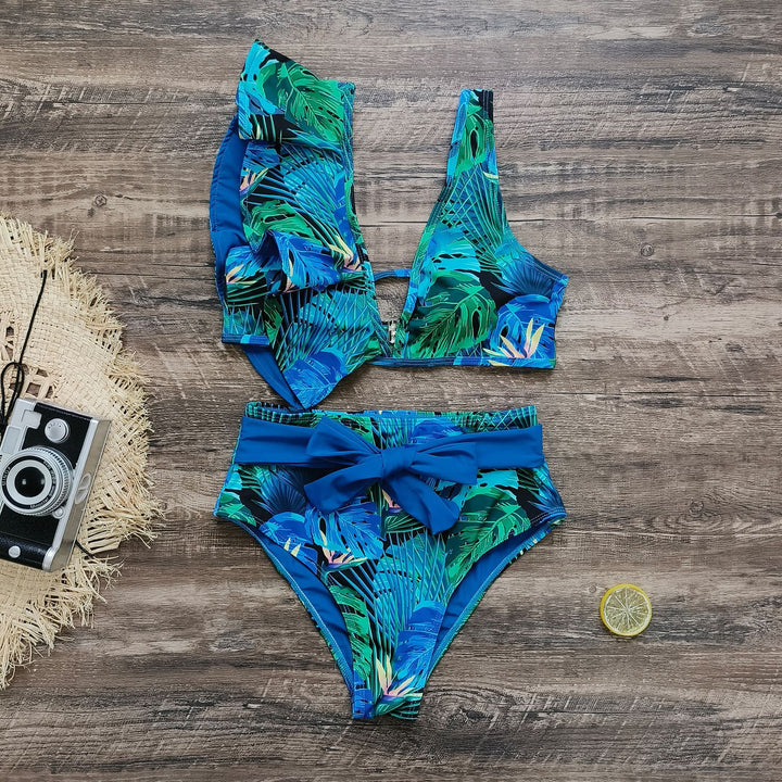 Dame bikini-sæt med høj talje og elegante sløjfedetaljer Stilla