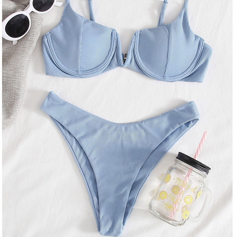 Dame ribbenundertøj bikini sæt Stilla 1750922538