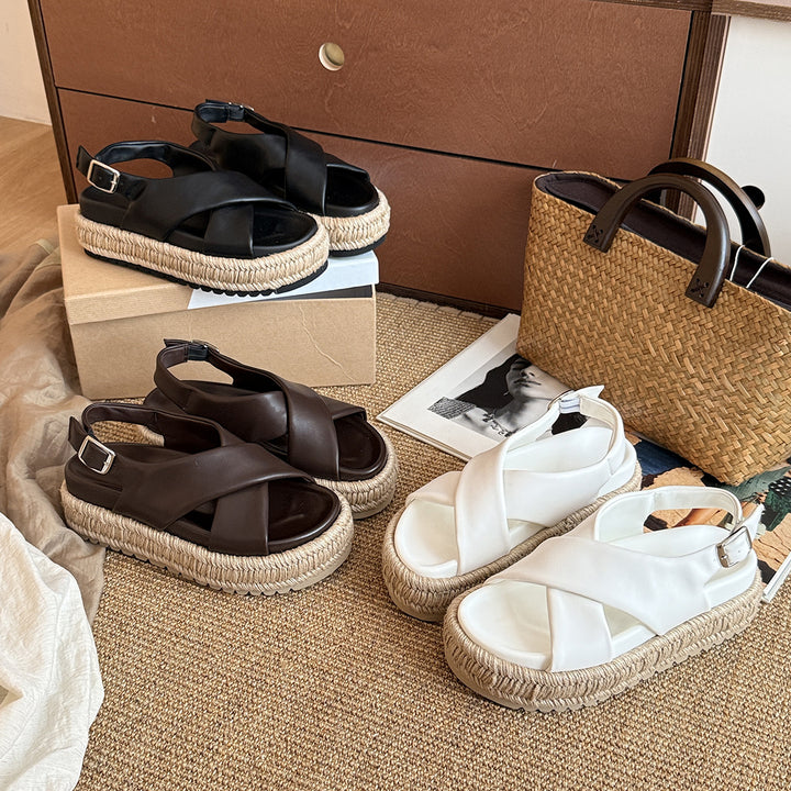 Femme Cross-Strap Espadrille Sandaler Stilla