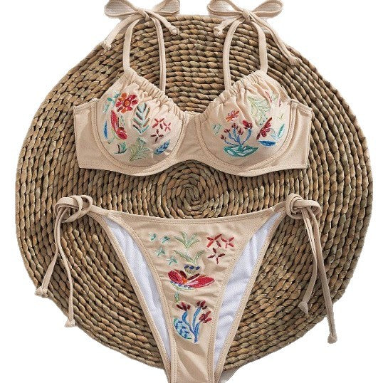 Damer Elegant Bikini med kunstneriske broderier Skovae