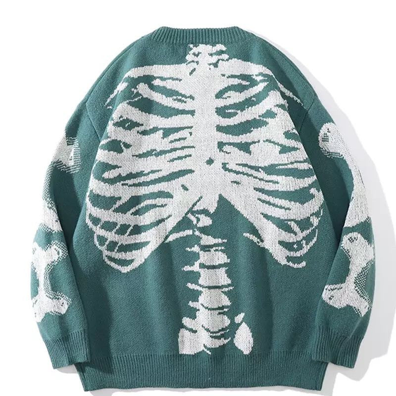 Dame sweatshirt med iøjnefaldende skeletmønster Stilla