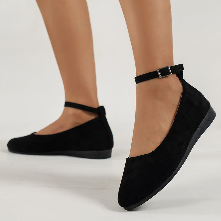 Dame ballerinas med justerbar ankelrem og komfortabel sål Stilla