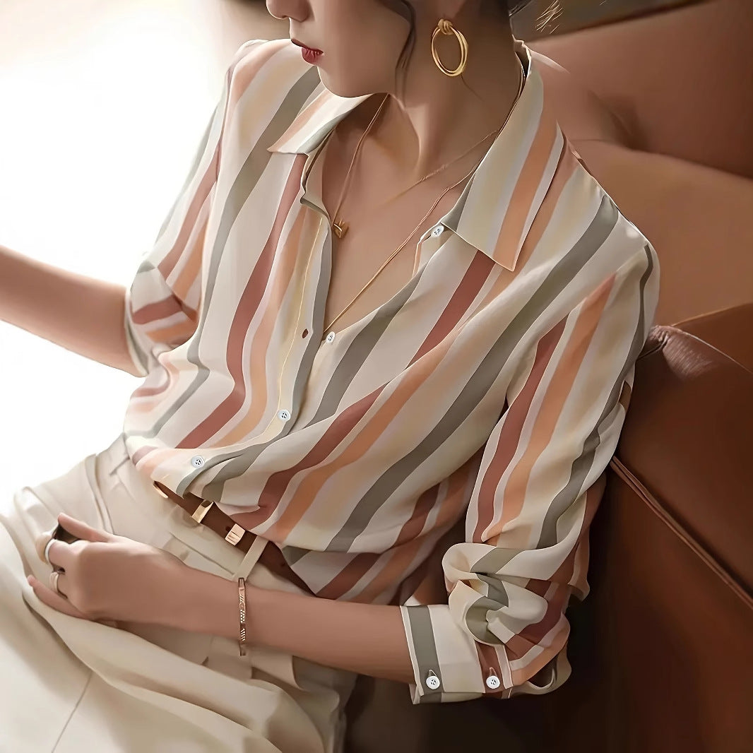 Dame Stribet Bluse med elegant pasform Stilla