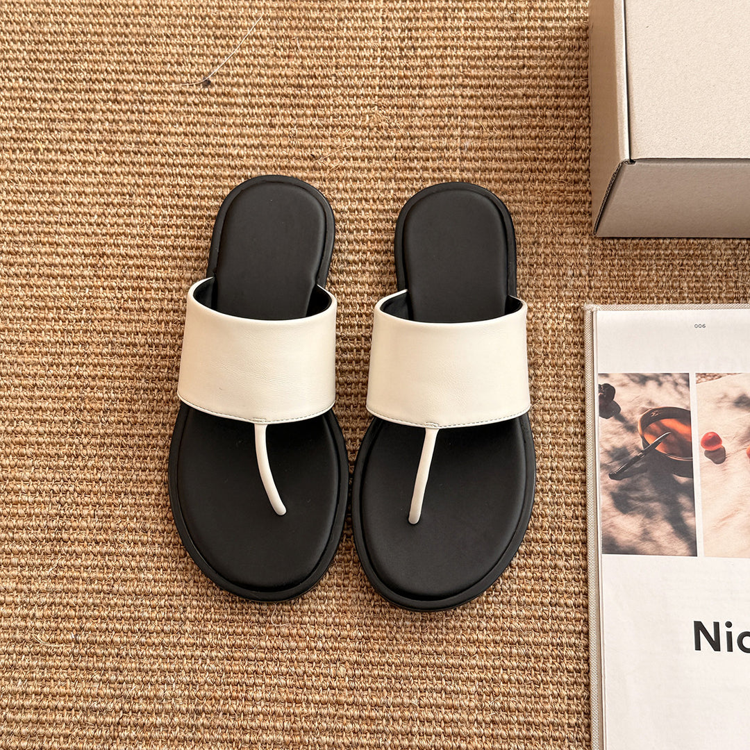 Femme Minimalistisk Thong Slide Sandaler med Fodsvangstøtte Stilla