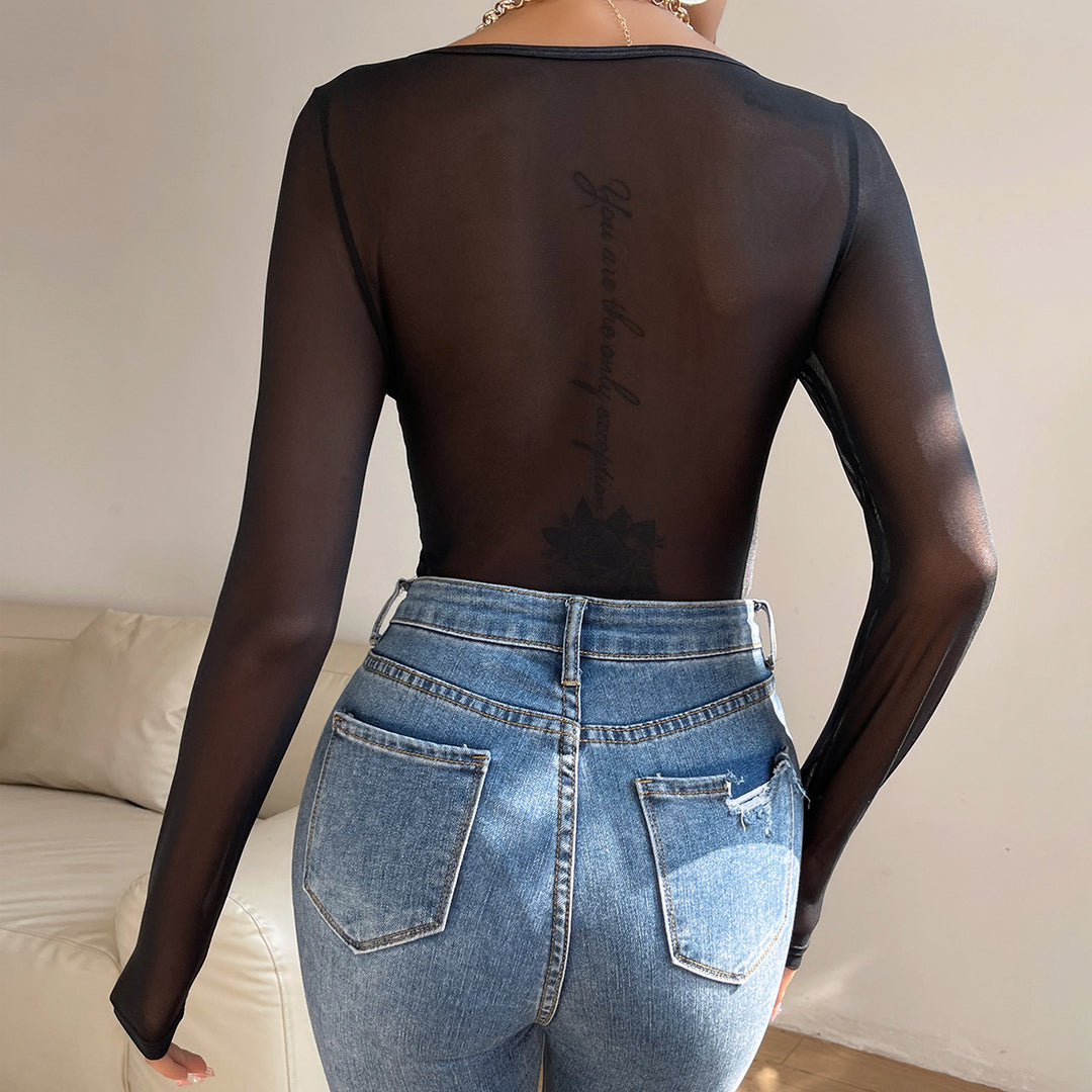 Dame blonder body med lange ærmer og bøjler Stilla