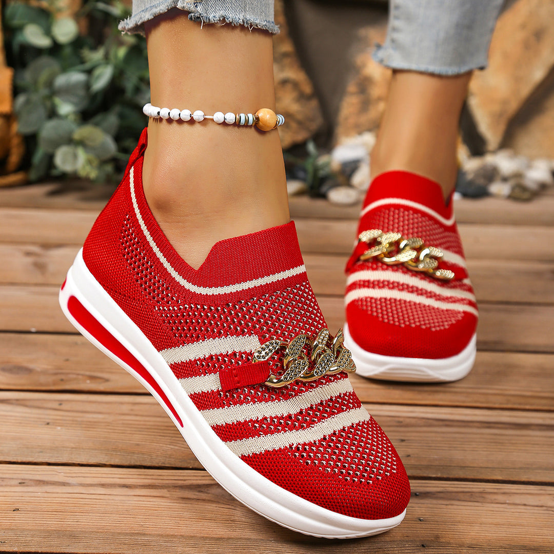 Dame Behagelige Slip-On Sneakers med moderigtigt Strass-Design Stilla