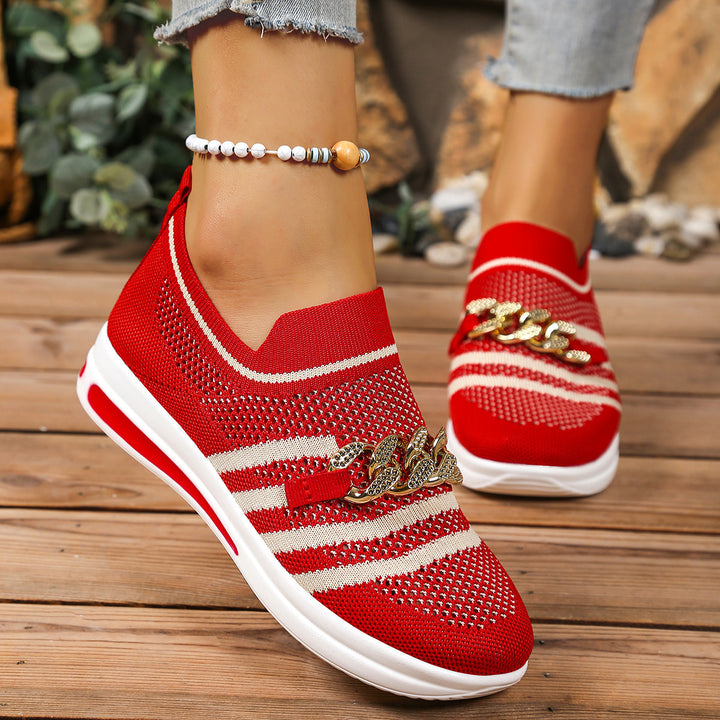 Dame Behagelige Slip-On Sneakers med moderigtigt Strass-Design Stilla