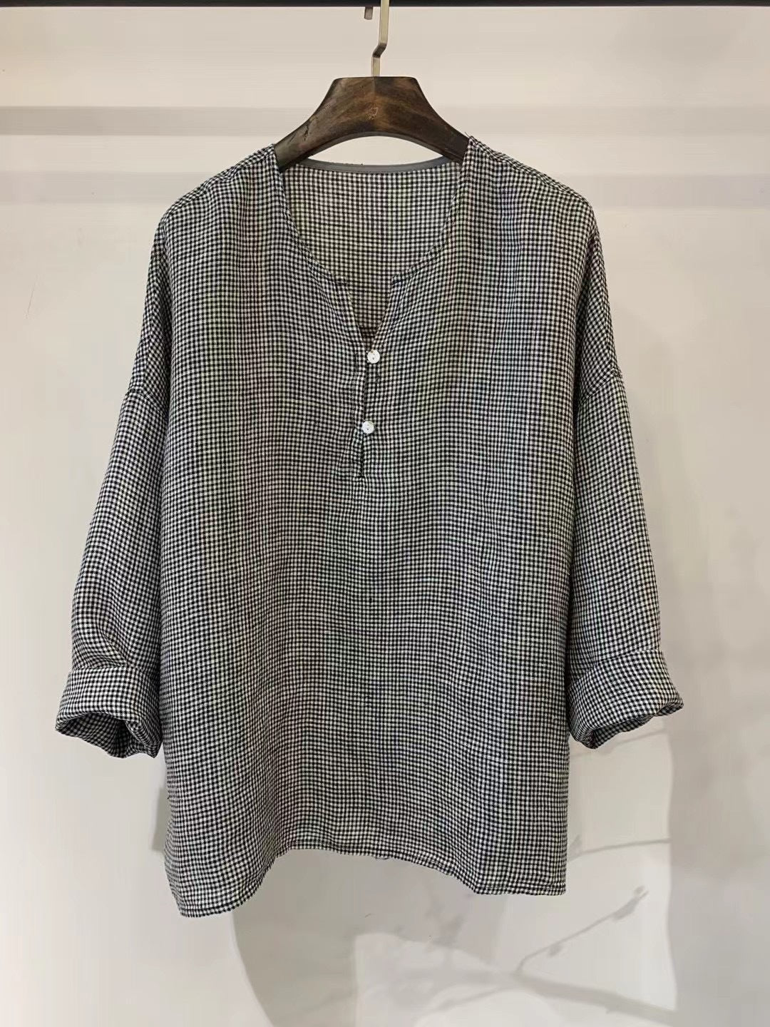 Dame Let stribet Linnedbluse Stilla