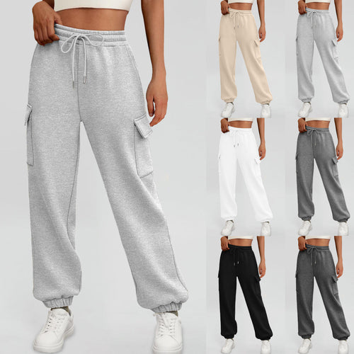 Dame Fleece Cargo Joggingbukser med justerbar talje Stilla
