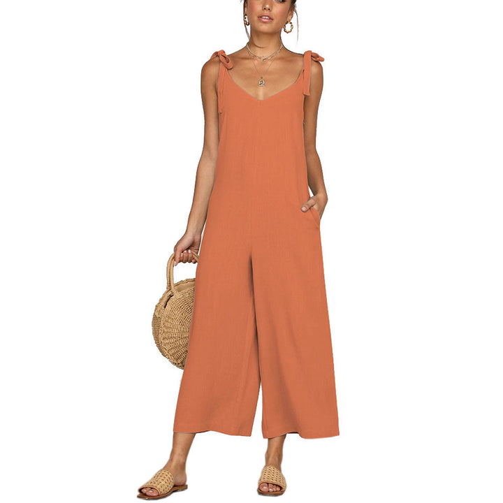 Dame Elegant Jumpsuit med justerbare stropper og praktiske sidelommer Stilla
