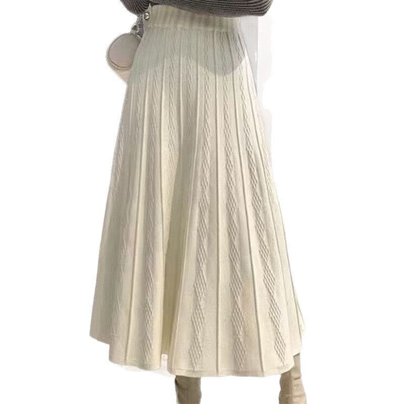 Dame Elegant Maxi Nederdel med fint teksturmønster Stilla