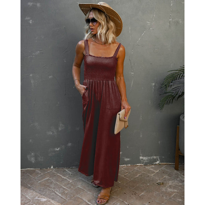 Dame Maxijumpsuit med elastisk overdel og praktiske lommer Stiila