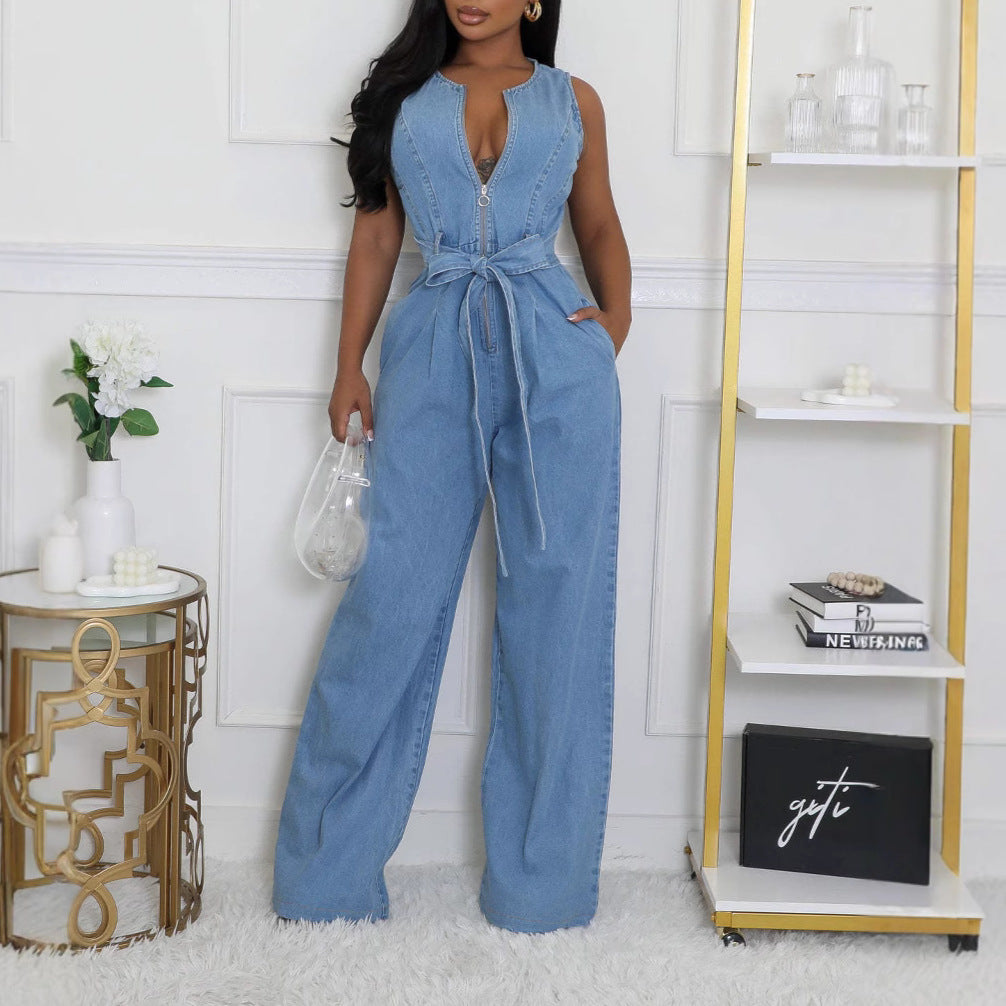Dame Jeans Overall med tætsiddende snit Stilla