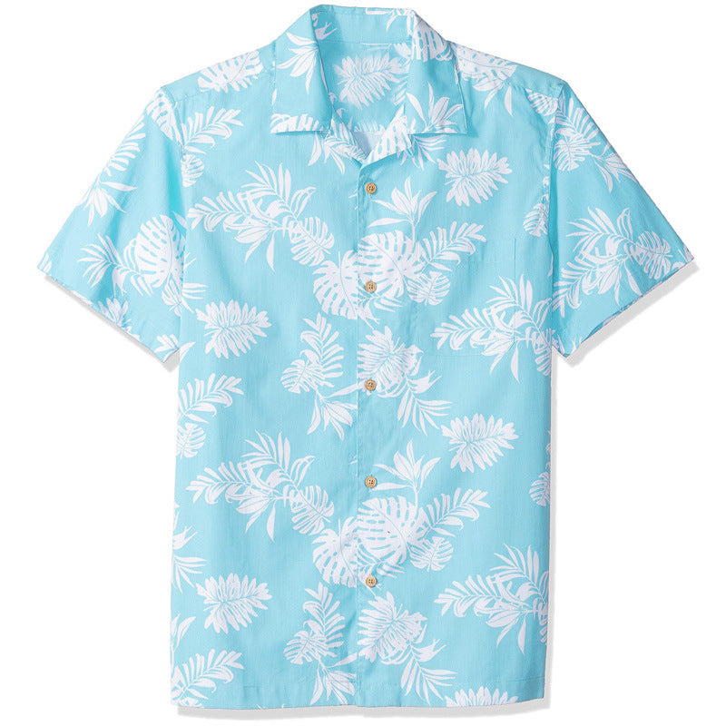 Herrer kortærmet skjorte i moderne Hawaii-design med blomstermønster og kvalitetsstof Stilla