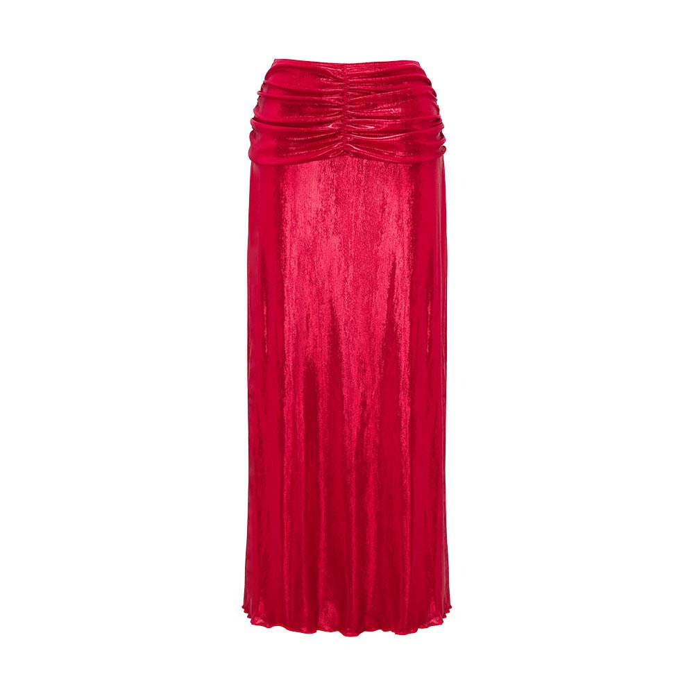Dame badedragt med off-shoulder design og elegant nederdel Skovae