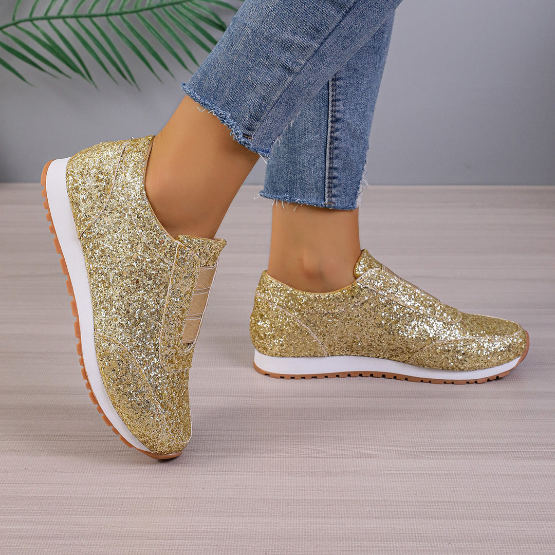 Dame Glitrende Slip-On Sneakers med åndbart overmateriale og behageligt fodbede Stilla