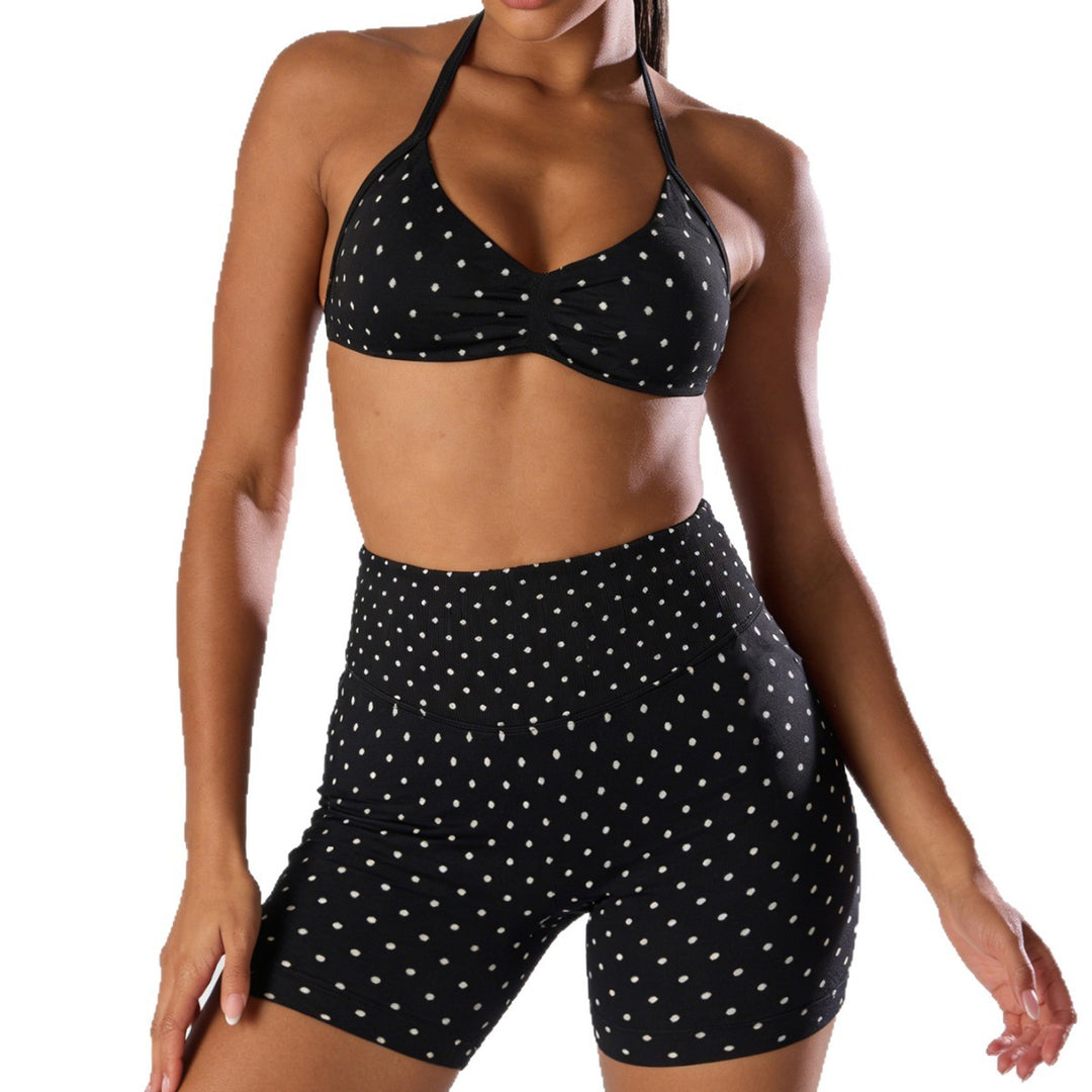 Dame Sporty bikini sæt med højt skårne shorts og elastisk støtte Skovae