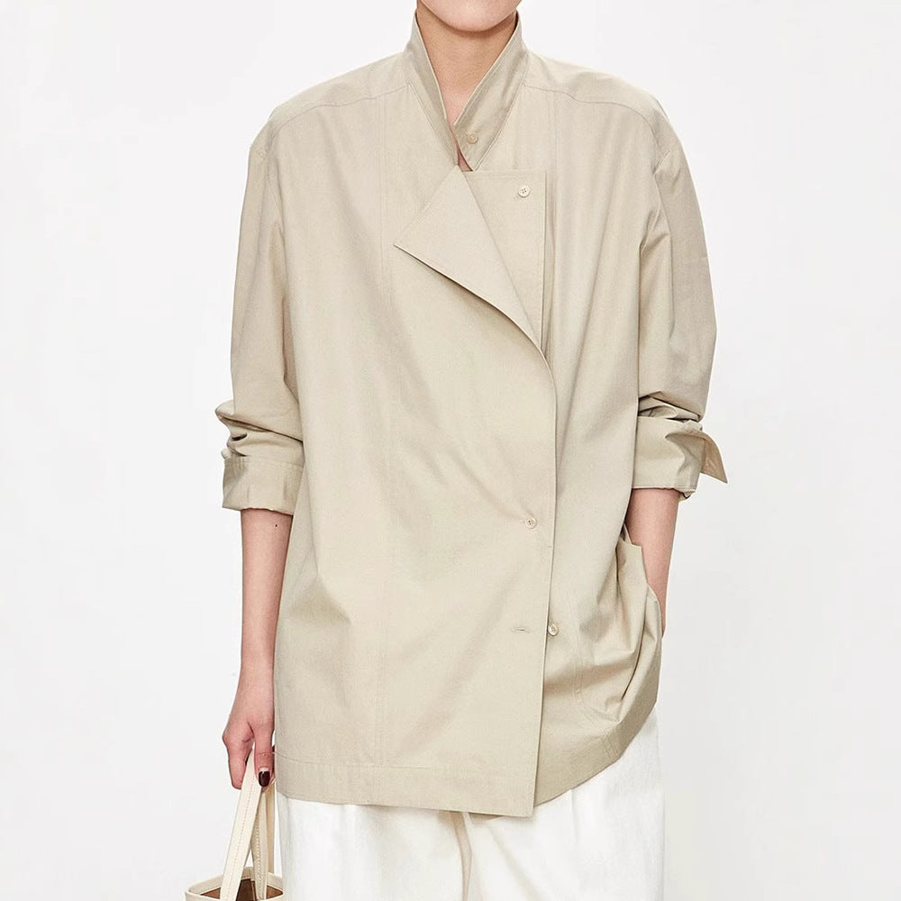 Dame fashionabel asymmetrisk skjorte bluse Stilla