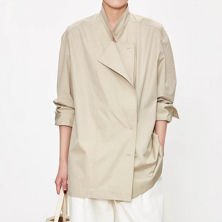 Dame fashionabel asymmetrisk skjorte bluse Stilla