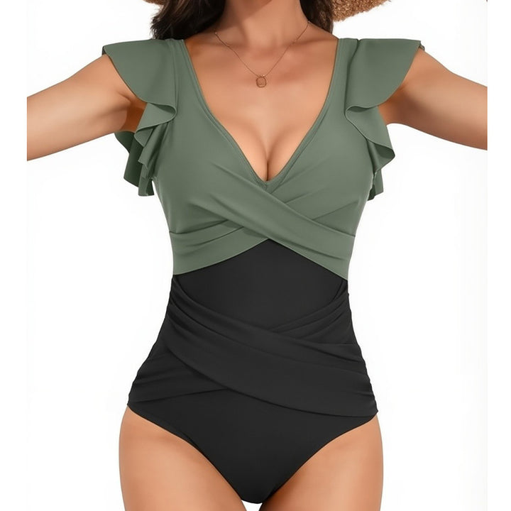 Dame Rynkeskæring Wrap Éntete Bikini Stilla