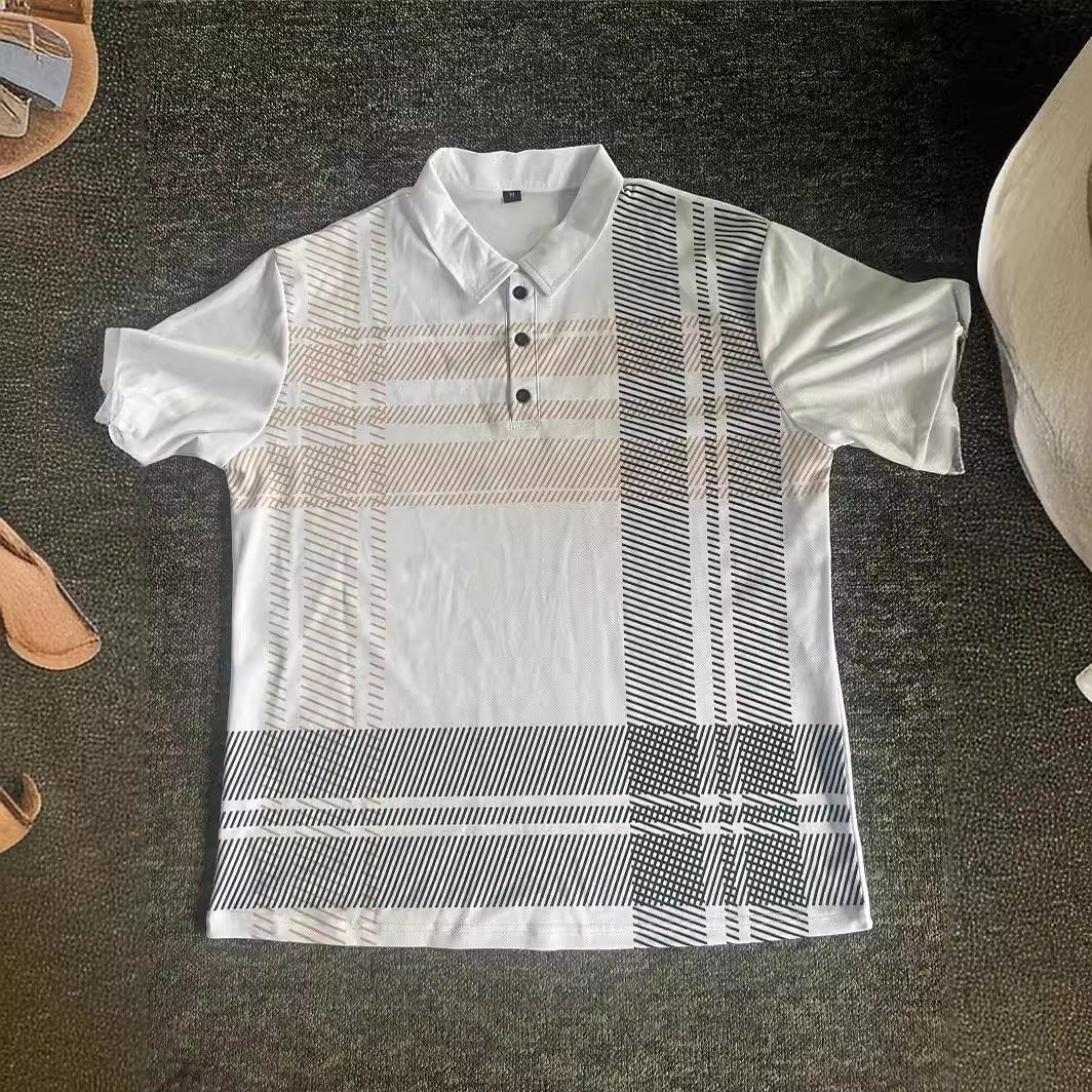 Herrer polo shirt med moderne ternet mønster Stilla