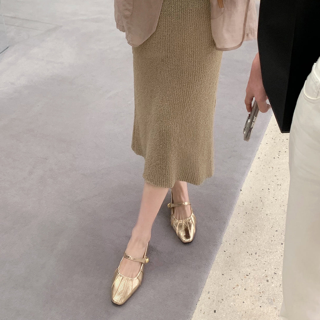 Damer Elegante Mary Jane Ballerinas med Dekorativ Rem Stilla