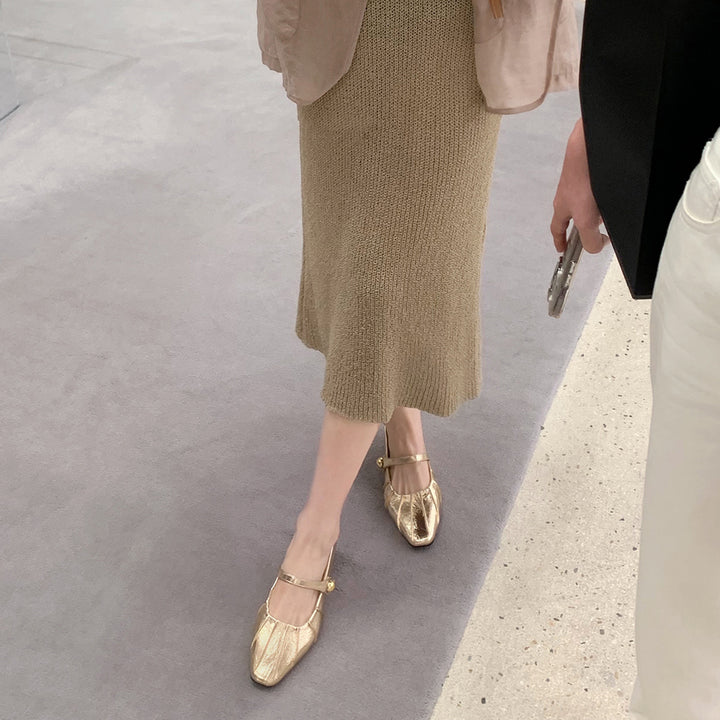 Damer Elegante Mary Jane Ballerinas med Dekorativ Rem Stilla