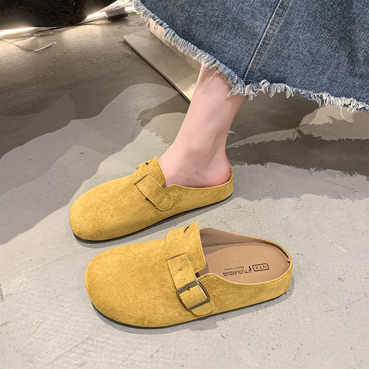 Dame Clogs lavet af høj kvalitet velour læder med justerbart spænde-detalje Stilla