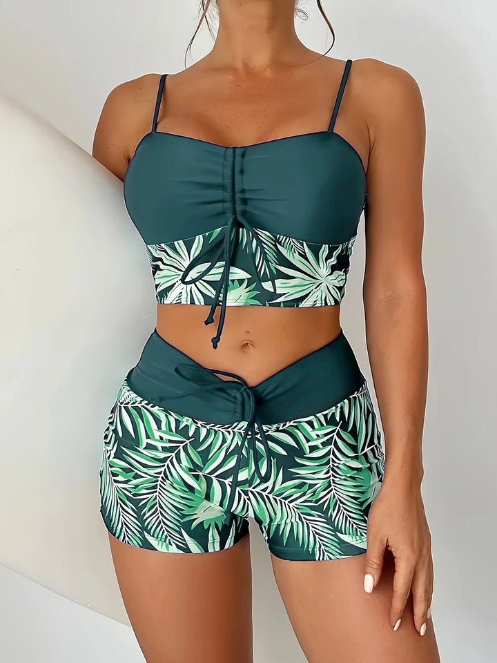 Dame Crop-Top-Bikini med Short Skovae