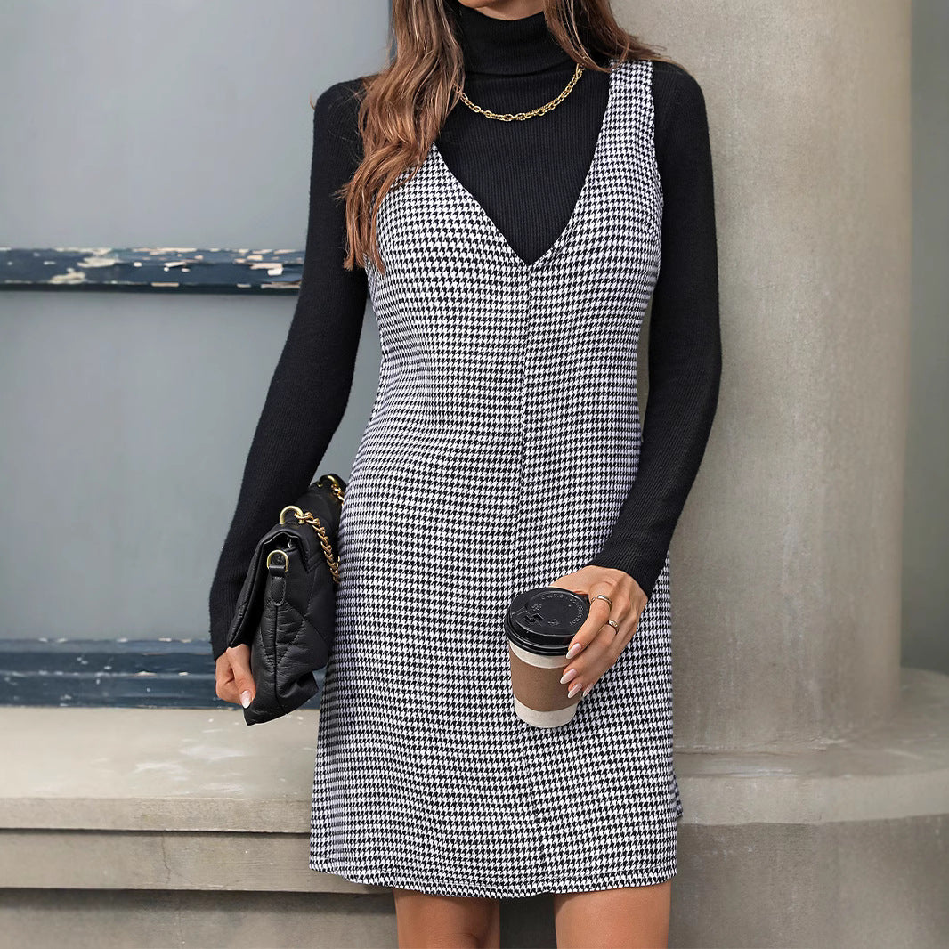 Damer moderigtig Houndstooth Halvkjole Stilla